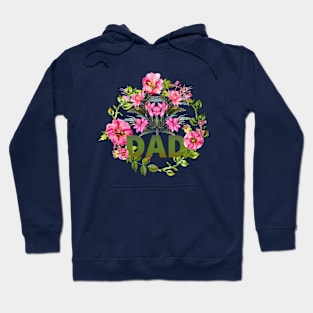 Forget Me Not Floral Wreath Dad Hoodie